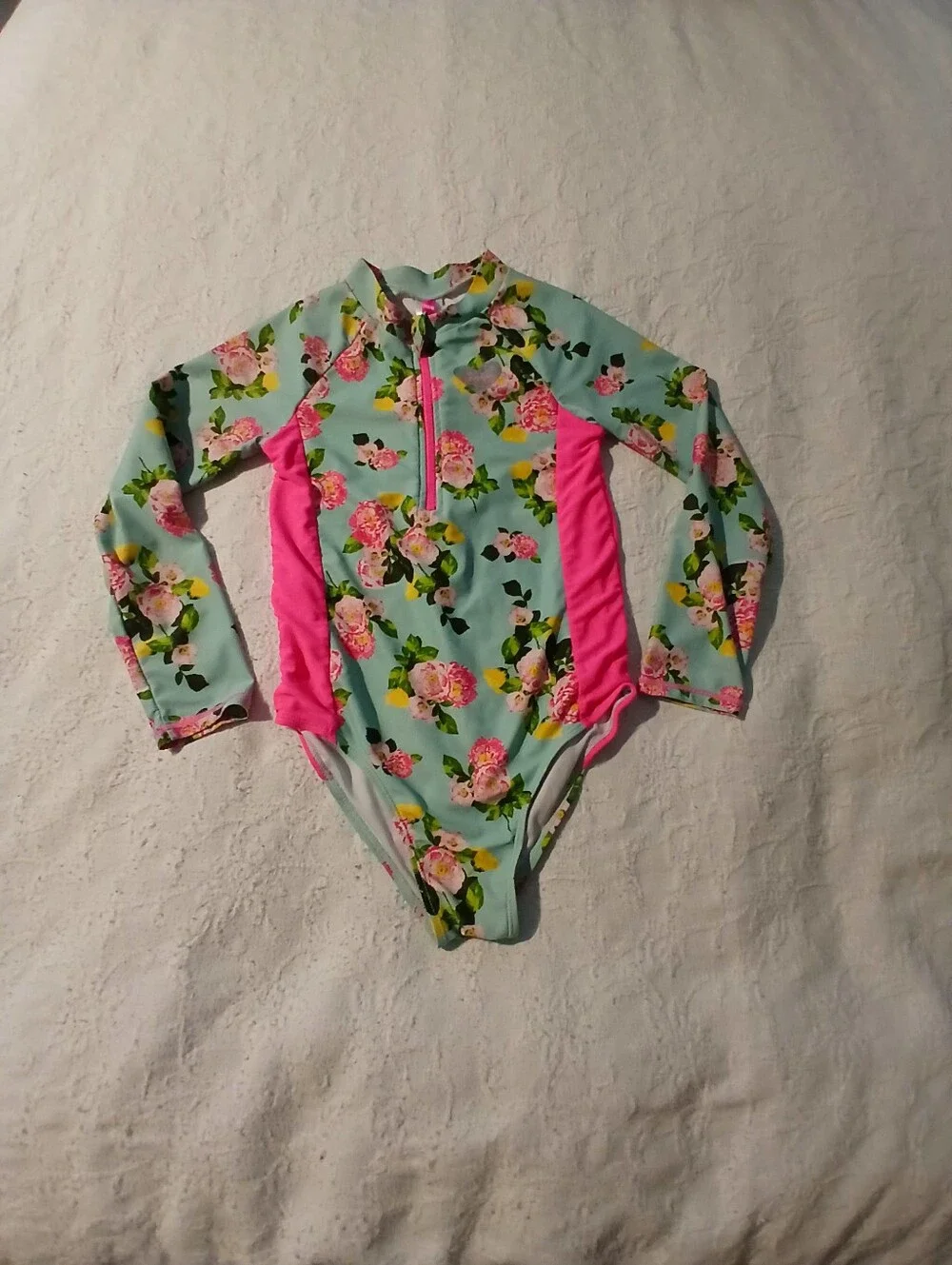 🚸Girls Swim Suits Bundle - Tropical Floral, Pineapple & Neon Prints SIZE 10/12